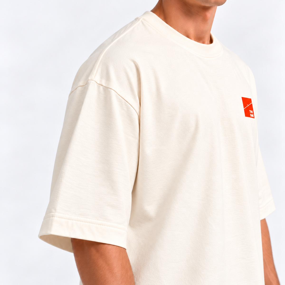 BOXY FIT CREAM T SHIRT