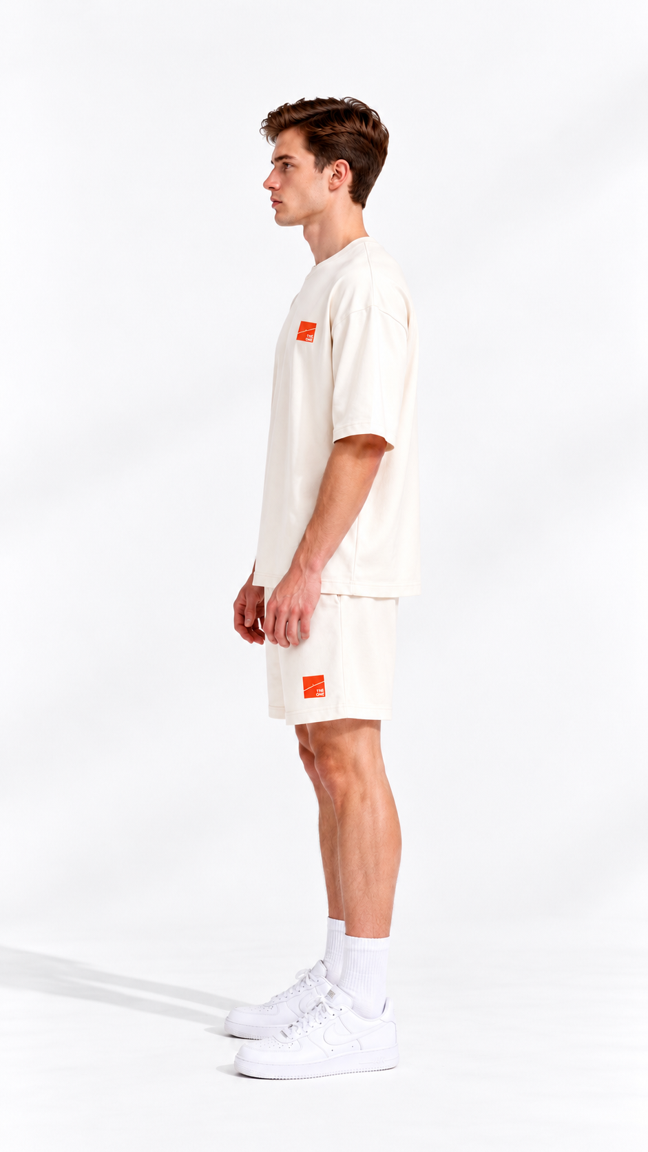 BOXY FIT CREAM T SHIRT