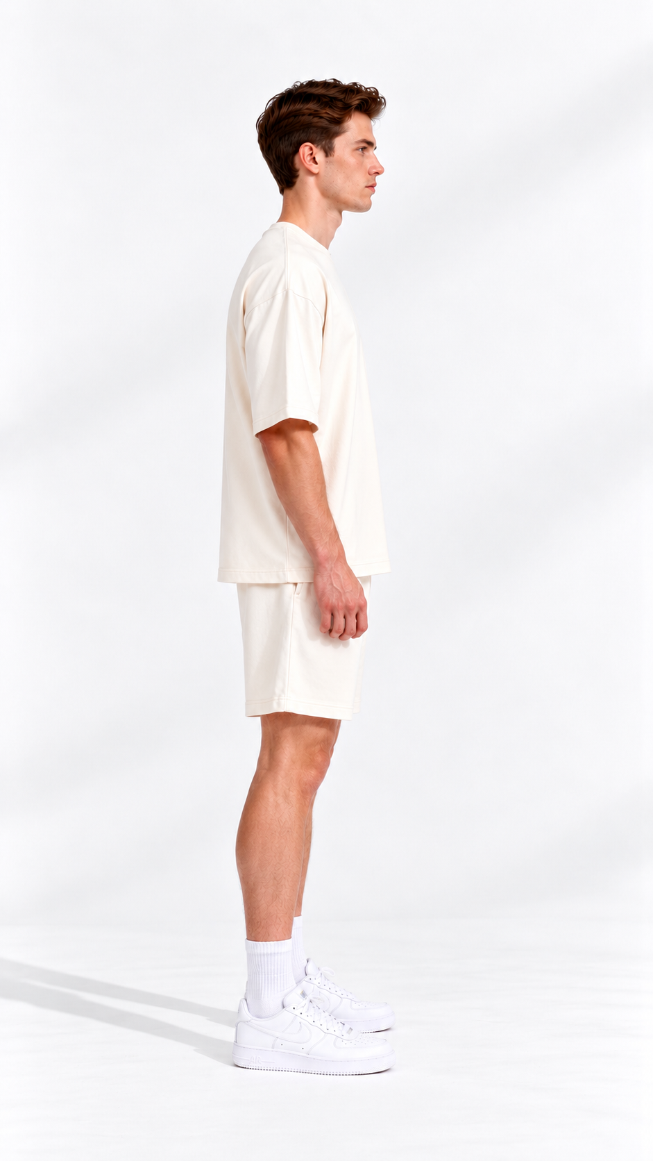 BOXY FIT CREAM T SHIRT