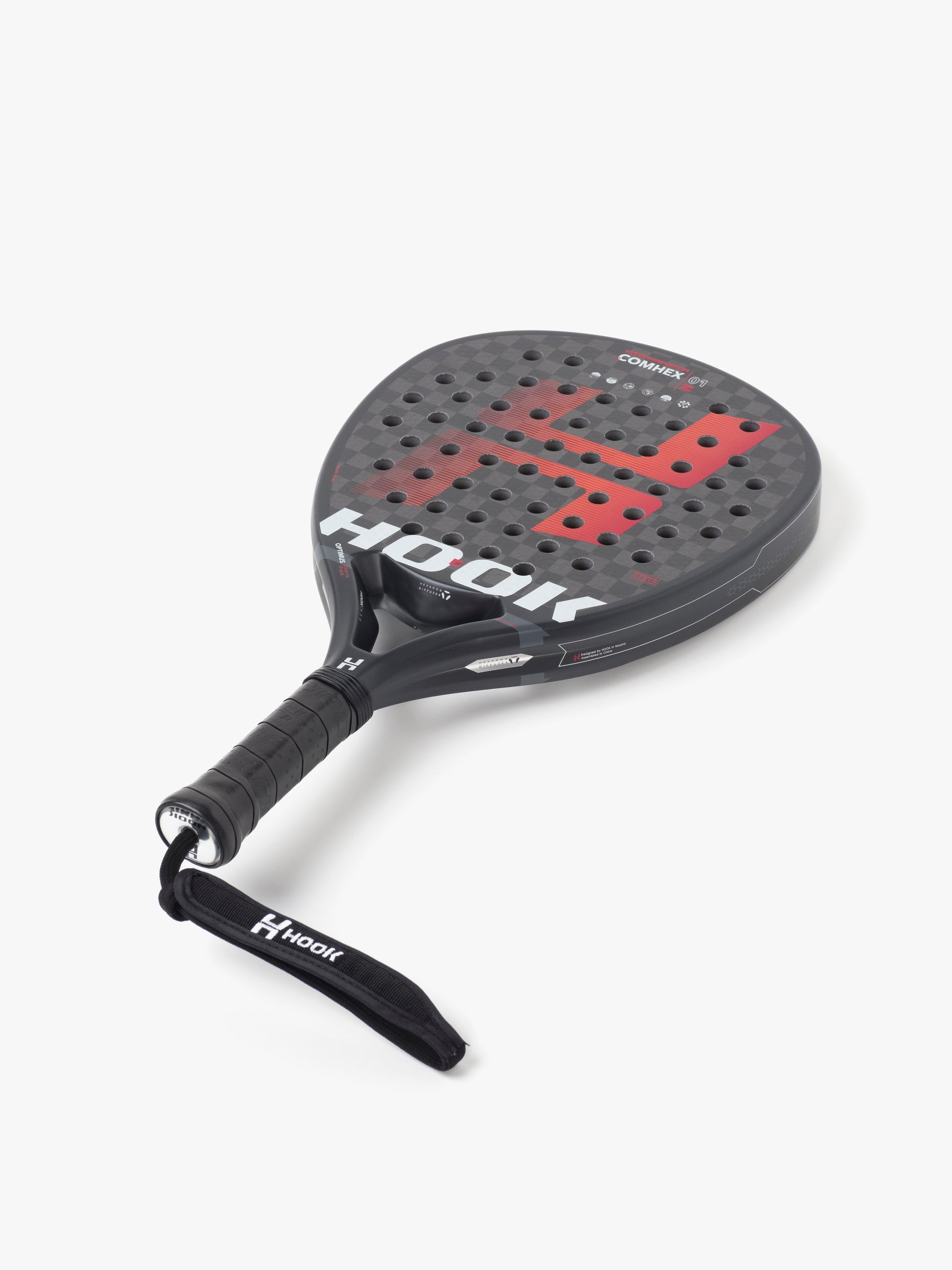 HOOK PADEL RACKET - COMHEX ATTACK (BLACK/RED) – The One Academy Shop ...