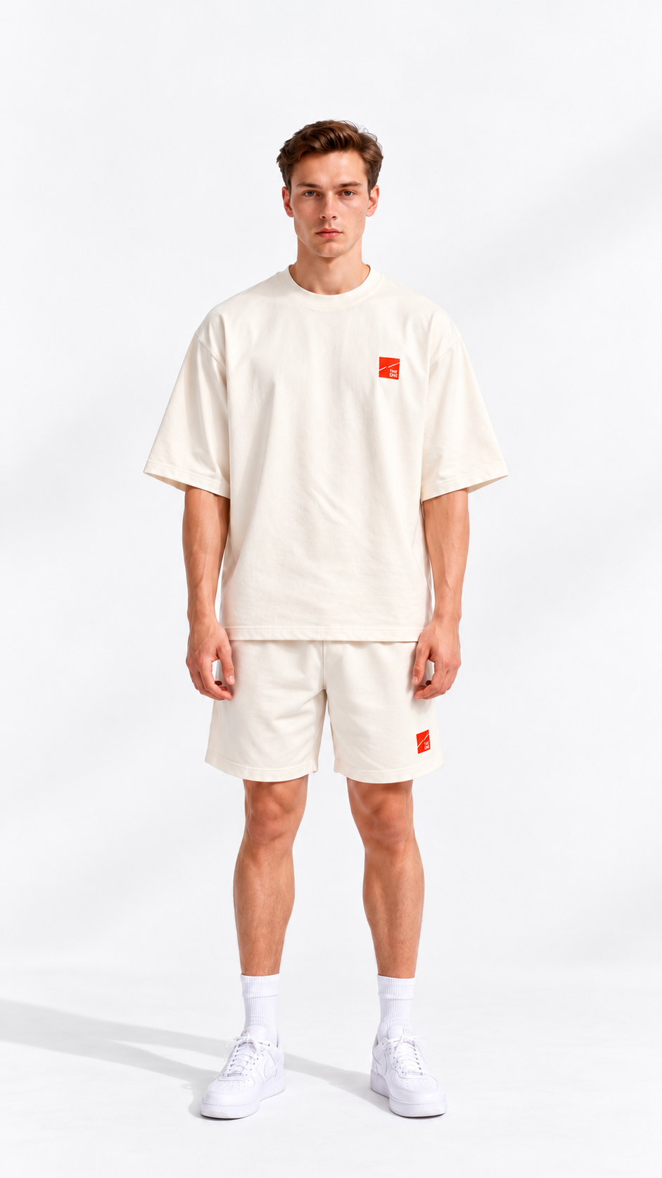 BOXY FIT CREAM T SHIRT