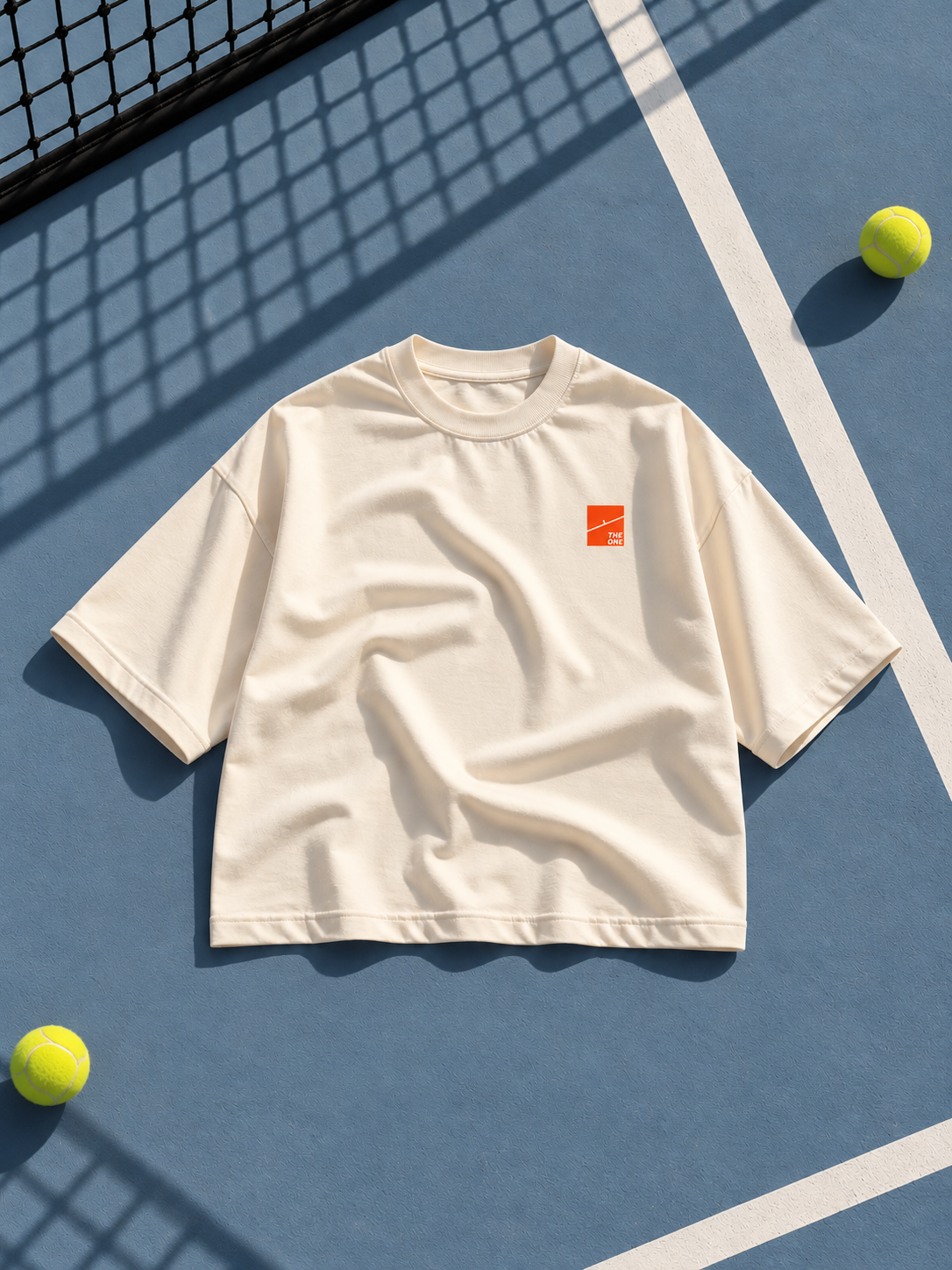 BOXY FIT CREAM T SHIRT